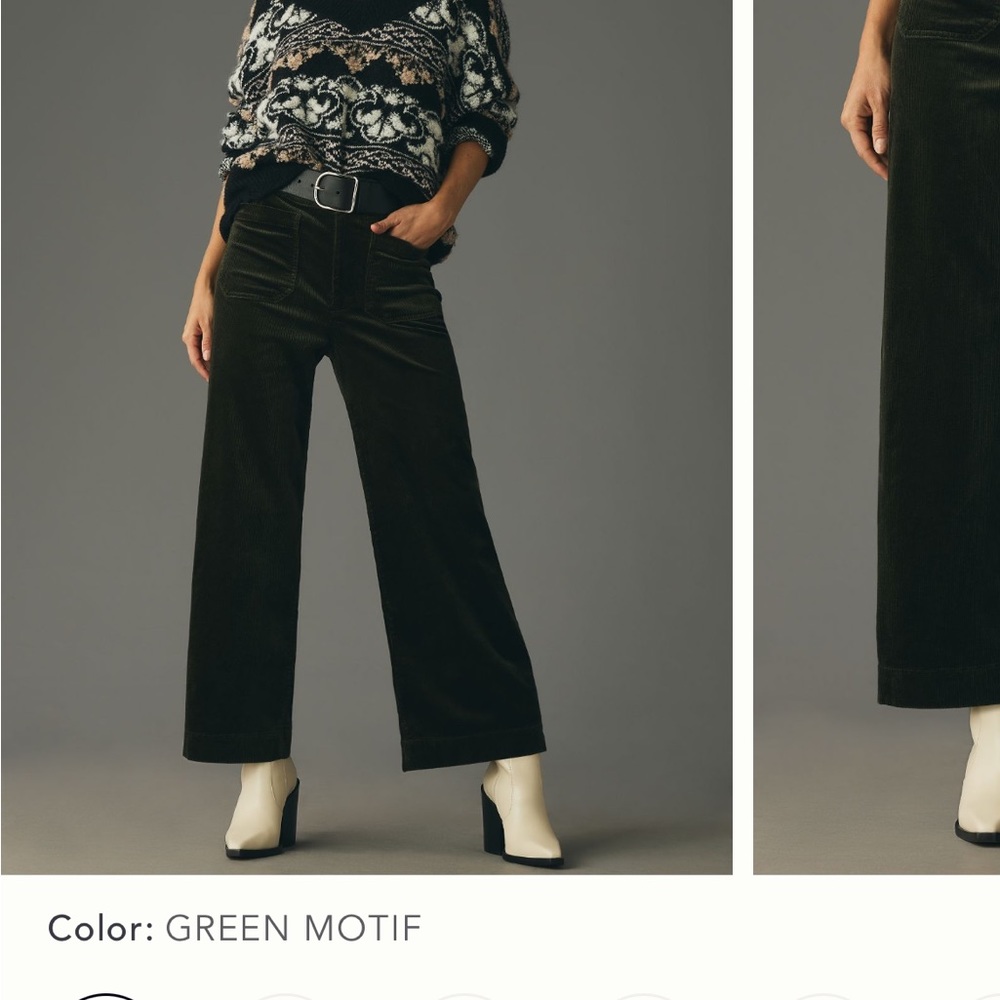 Colette cropped wide-leg corduroy pants by Maeve